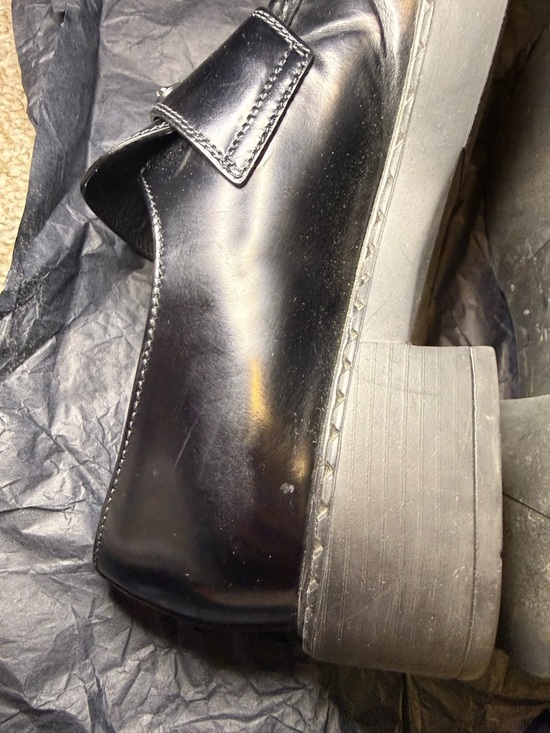 Prada Black Leather Platform Loafers size US7.5 IT37.5 authentic - Picture 15 of 16